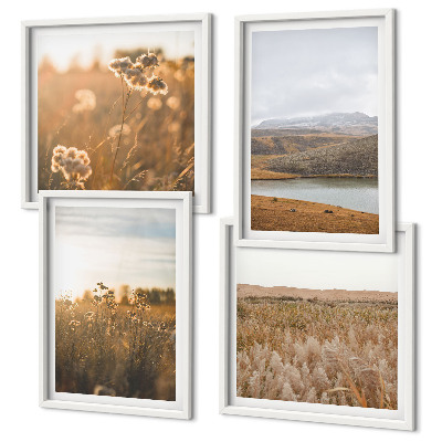 Wanddeko-set Landschaften Wiesen Berge See