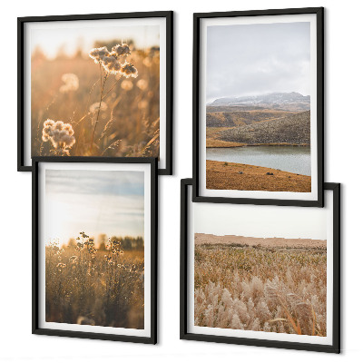 Wanddeko-set Landschaften Wiesen Berge See