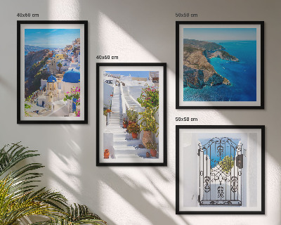 Wanddeko-set Griechische Architektur auf Santorin, Oia