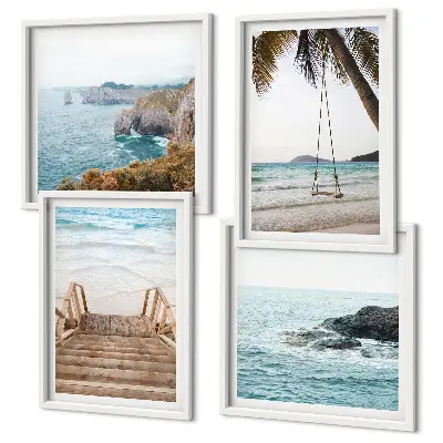 Wanddeko-Set mit Treppen-, Strand- und Meerblick-Motiv sowie Schaukel