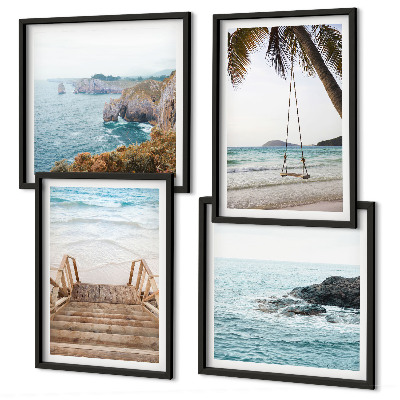 Wanddeko-set Treppe, Strand, Meerblick, Schaukel