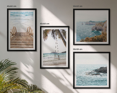 Wanddeko-set Treppe, Strand, Meerblick, Schaukel