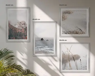 Wanddeko-Set abstrakte Wellen in grauen Pastellfarben
