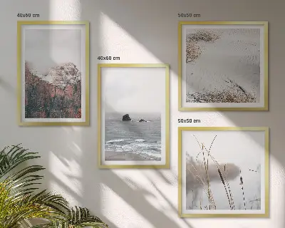 Wanddeko-Set abstrakte Wellen in grauen Pastellfarben