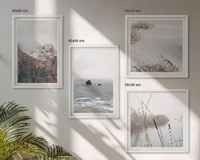 Wanddeko-Set abstrakte Wellen in grauen Pastellfarben