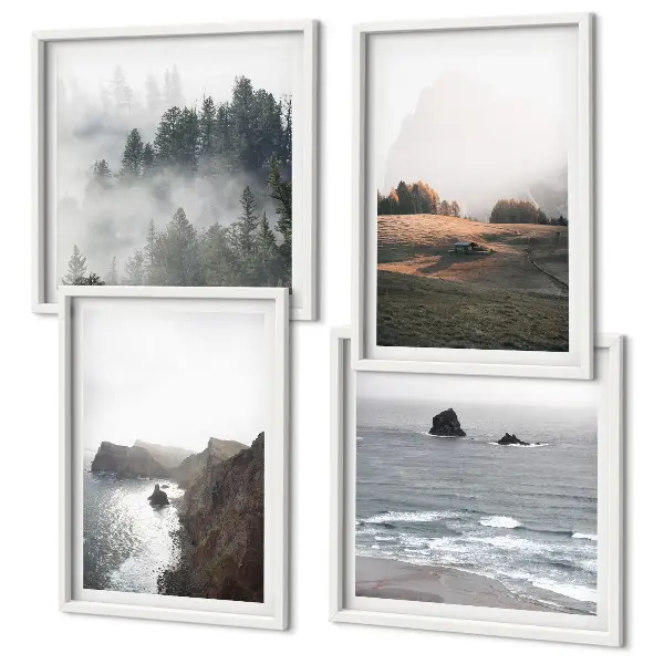 Wanddeko-Set mit Motiven von Bergen und dem Meer