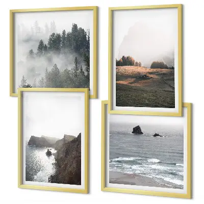 Wanddeko-Set mit Motiven von Bergen und dem Meer