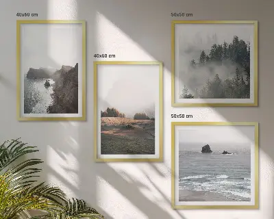 Wanddeko-Set mit Motiven von Bergen und dem Meer