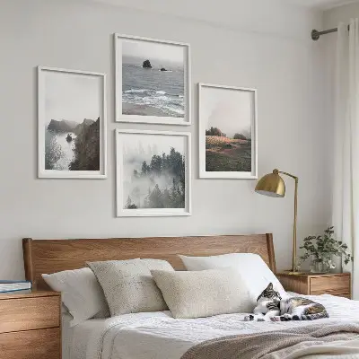 Wanddeko-Set mit Motiven von Bergen und dem Meer