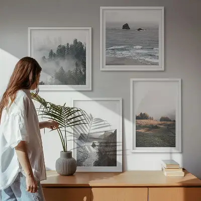 Wanddeko-Set mit Motiven von Bergen und dem Meer