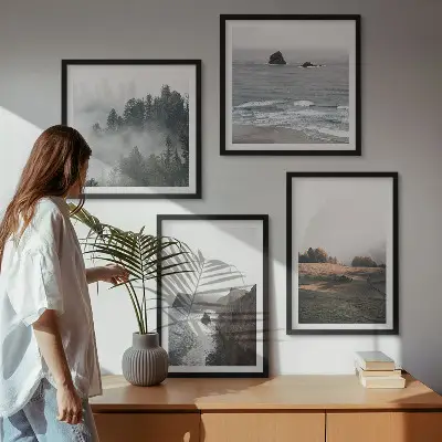 Wanddeko-Set mit Motiven von Bergen und dem Meer
