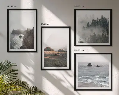 Wanddeko-Set mit Motiven von Bergen und dem Meer