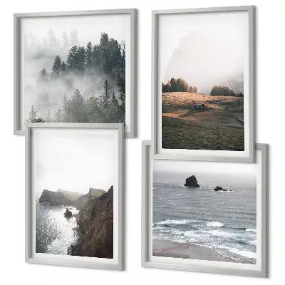 Wanddeko-Set mit Motiven von Bergen und dem Meer