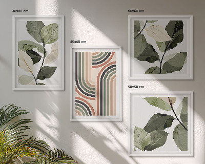 Wanddeko-set Geometrische Pflanzenmotive