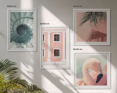 Wanddeko-Set mit Architektur-Pastellmuster