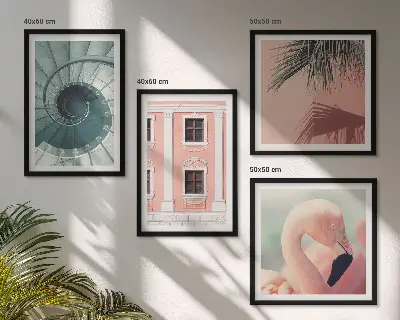 Wanddeko-Set mit Architektur-Pastellmuster