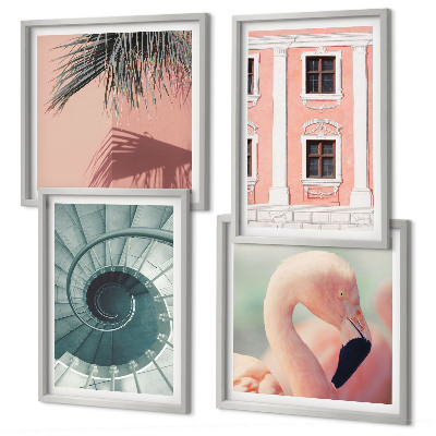 Wanddeko-set Architektur-Pastellmuster