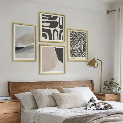 Abstrakte Boho-Dekorationsmuster als gerahmtes Polyptychon