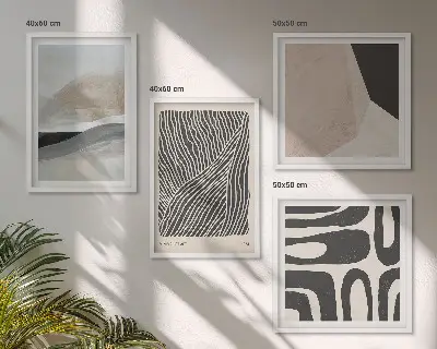Abstrakte Boho-Dekorationsmuster als gerahmtes Polyptychon