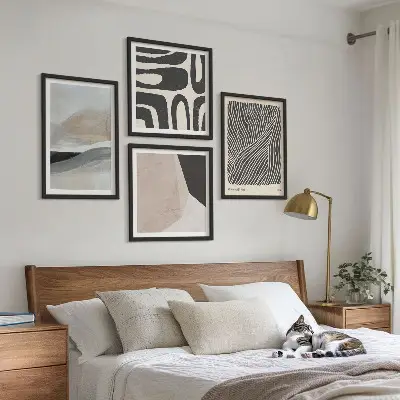 Abstrakte Boho-Dekorationsmuster als gerahmtes Polyptychon
