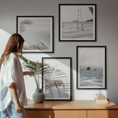 Polyptychon mit rahmen Vegetation am Wasser im Sommer