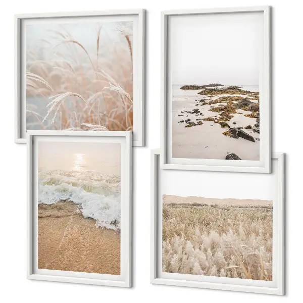 Wanddeko-Set mit Motiv Strandwellen, Steine und Sommer