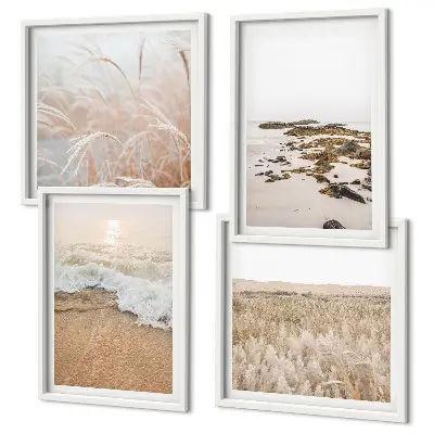 Wanddeko-Set mit Motiv Strandwellen, Steine und Sommer