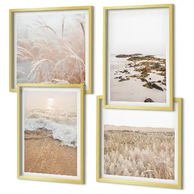 Wanddeko-Set mit Motiv Strandwellen, Steine und Sommer