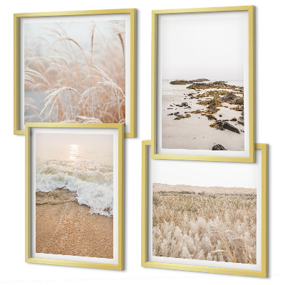 Wanddeko-set Strandwellen, Steine, Sommer