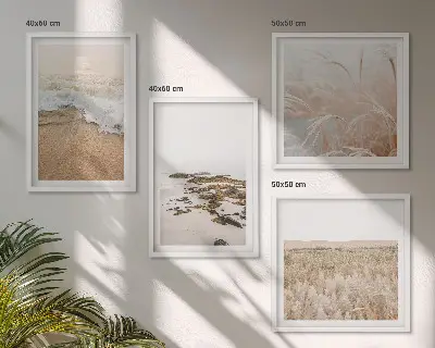 Wanddeko-Set mit Motiv Strandwellen, Steine und Sommer