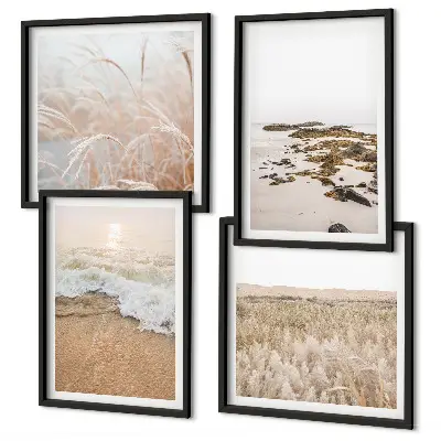 Wanddeko-Set mit Motiv Strandwellen, Steine und Sommer