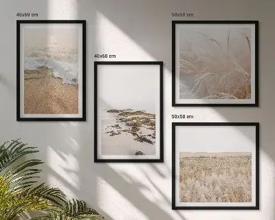 Wanddeko-Set mit Motiv Strandwellen, Steine und Sommer