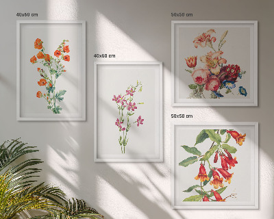 Wanddeko-set Blumenmalerei im Retro-Stil