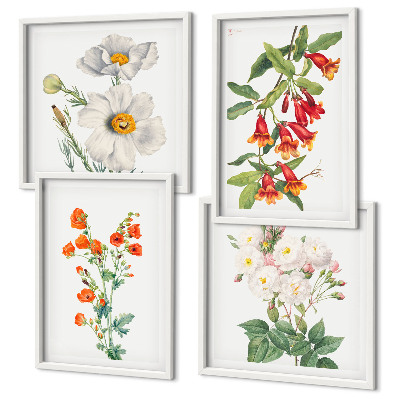 Polyptychon mit rahmen Retro-Blumenmalerei