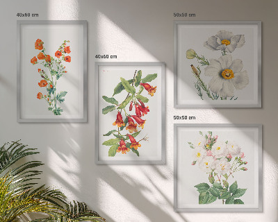Polyptychon mit rahmen Retro-Blumenmalerei