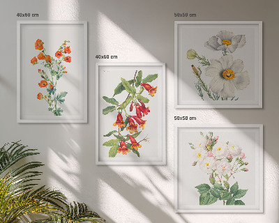 Polyptychon mit rahmen Retro-Blumenmalerei