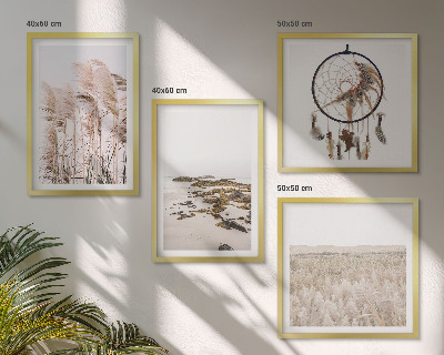 Polyptychon mit rahmen Wiesen, Strand, Boho-Stil