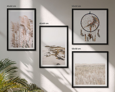Polyptychon mit rahmen Wiesen, Strand, Boho-Stil