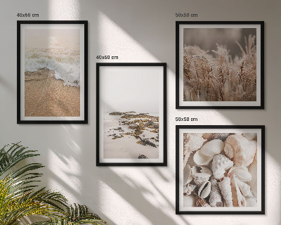 Wanddeko-set Strandgras, Wellen, Steine, Boho-Stil