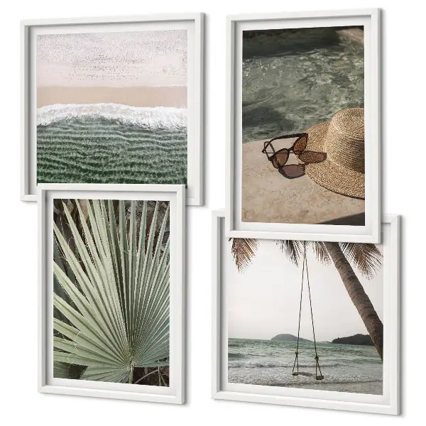 Wanddeko-Set im Design Strandschaukel Blätterurlaub