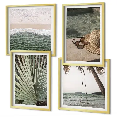 Wanddeko-Set im Design Strandschaukel Blätterurlaub