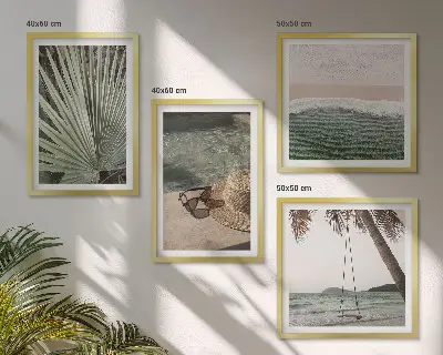 Wanddeko-Set im Design Strandschaukel Blätterurlaub