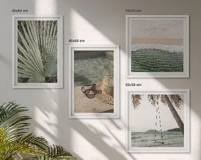 Wanddeko-Set im Design Strandschaukel Blätterurlaub