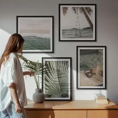 Wanddeko-Set im Design Strandschaukel Blätterurlaub