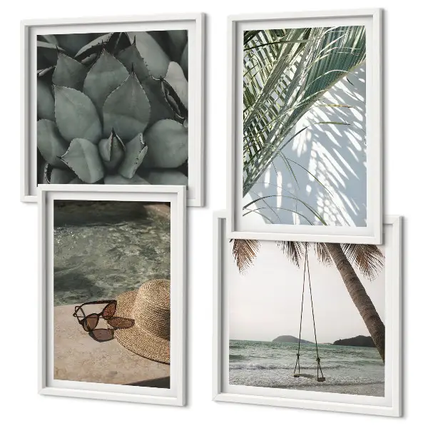 Wanddeko-Set mit tropischen Pflanzen für Urlaubsstimmung
