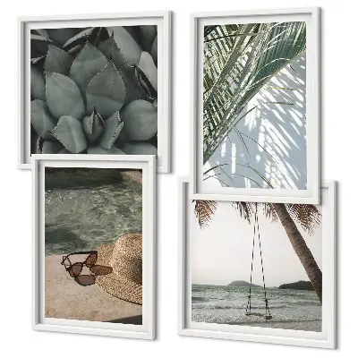 Wanddeko-Set mit tropischen Pflanzen für Urlaubsstimmung