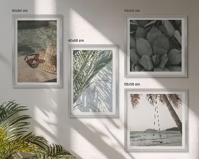 Wanddeko-Set mit tropischen Pflanzen für Urlaubsstimmung