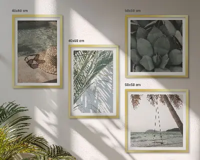 Wanddeko-Set mit tropischen Pflanzen für Urlaubsstimmung