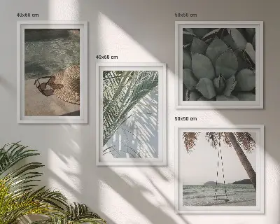 Wanddeko-Set mit tropischen Pflanzen für Urlaubsstimmung