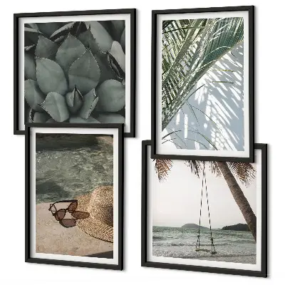 Wanddeko-Set mit tropischen Pflanzen für Urlaubsstimmung